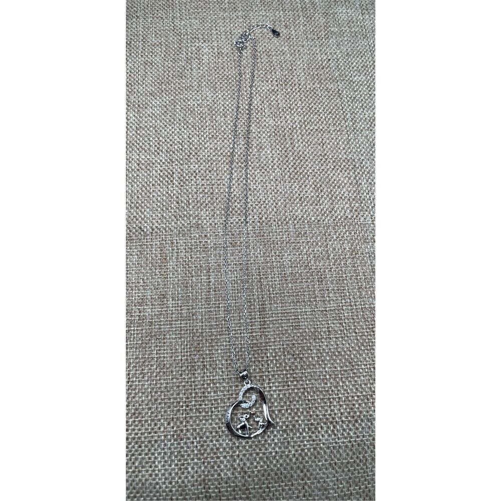 Double Elephants Heart Necklace I Love You Engraved Valentines Mothers Day - Picture 2 of 6